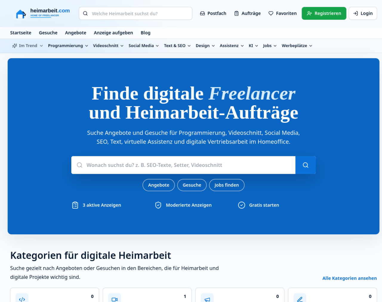 heimarbeit.com — Marktplatz für digitale Heimarbeit